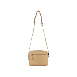 Сумка кросс-боди женская BUGATTI ЭЛЬЗА | ELSA, песочного цвета, воловья кожа/полиэстер, 19х5,5х14 см