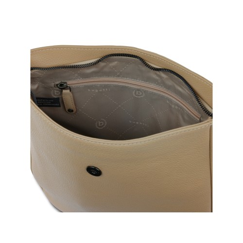 Сумка женская BUGATTI ЭЛЬЗА | ELSA, песочного цвета, воловья кожа/полиэстер, 29х8х27 см