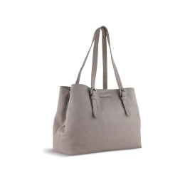 Сумка женская BUGATTI БЕЛЛА | BELLA, бежевая, воловья кожа/полиэстер, 33х14х25 см