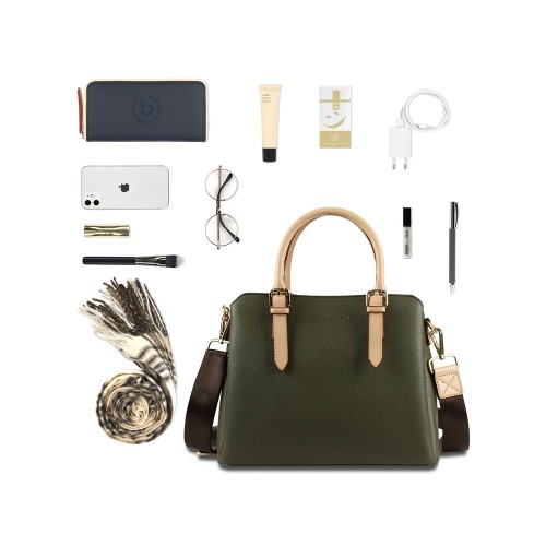 Сумка женская BUGATTI ЭЛЛА | ELLA, оливковая, полиуретан, 30х12х23 см