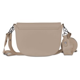 Сумка наплечная женская BUGATTI АЛМАТА | ALMATA, с кошельком, песочная, полиуретан, 27х6х18,5 см