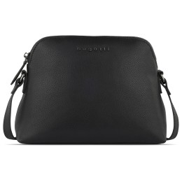 Сумка наплечная женская BUGATTI БЕЛЛА | BELLA, чёрная, воловья кожа/полиэстер, 23х8х17 см