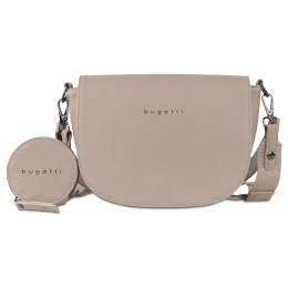 Сумка наплечная женская BUGATTI АЛМАТА | ALMATA, с кошельком, песочная, полиуретан, 27х6х18,5 см