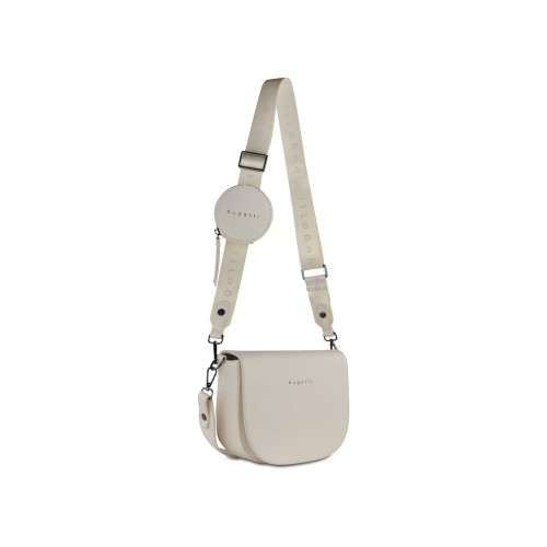 Сумка наплечная женская BUGATTI АЛМАТА | ALMATA, с кошельком, бежевая, полиуретан, 27х6х18,5 см