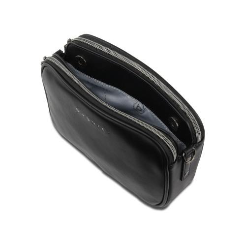 Сумка кросс-боди женская BUGATTI АЛМАТА | ALMATA, чёрная, полиуретан, 21,5х6х15 см