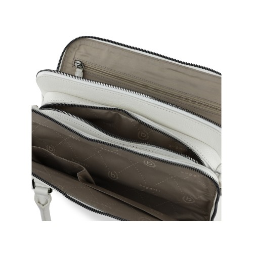 Сумка женская BUGATTI ЭЛЬЗА | ELSA, белая, воловья кожа/полиэстер, 32х13х22 см