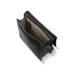 Сумка через плечо женская BUGATTI ЭЛЬЗА | ELSA, чёрная, воловья кожа/полиэстер, 25х8,5х20 см