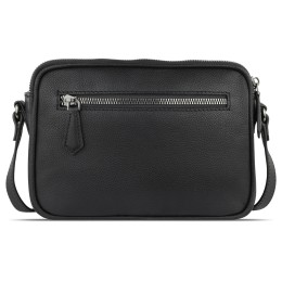 Сумка кросс-боди женская BUGATTI БЕЛЛА | BELLA, чёрная, воловья кожа/полиэстер, 22х6х15,5 см