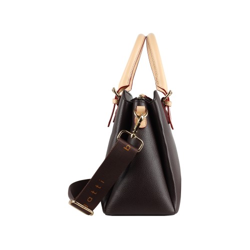 Сумка женская BUGATTI ЭЛЛА | ELLA, тёмно-коричневая, полиуретан, 30х12х23 см