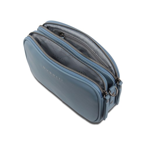 Сумка кросс-боди женская BUGATTI АЛМАТА | ALMATA, голубая, полиуретан, 21,5х6х15 см