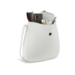 Сумка женская BUGATTI ЭЛЬЗА | ELSA, белая, воловья кожа/полиэстер, 29х8х27 см