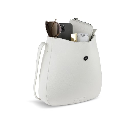 Сумка женская BUGATTI ЭЛЬЗА | ELSA, белая, воловья кожа/полиэстер, 29х8х27 см