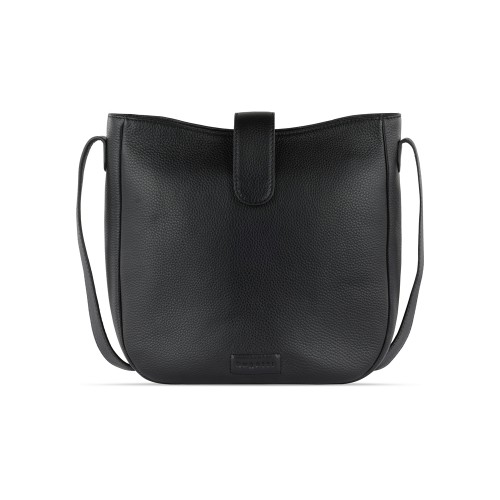 Сумка женская BUGATTI ЭЛЬЗА | ELSA, чёрная, воловья кожа/полиэстер, 29х8х27 см