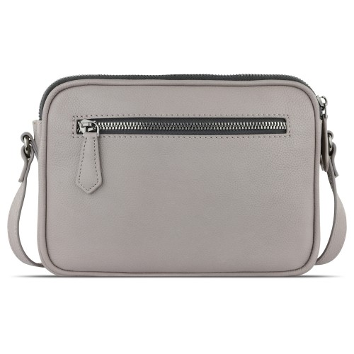 Сумка кросс-боди женская BUGATTI БЕЛЛА | BELLA, бежевая, воловья кожа/полиэстер, 22х6х15,5 см