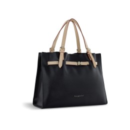 Сумка наплечная женская BUGATTI ЭЛЛА | ELLA, черная, полиуретан, 37,5х13,5х28 см