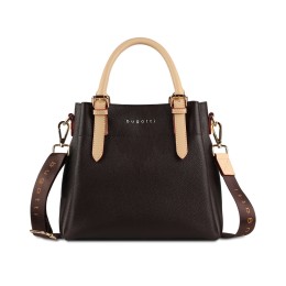 Сумка женская BUGATTI ЭЛЛА | ELLA, тёмно-коричневая, полиуретан, 27х12х23,5 см
