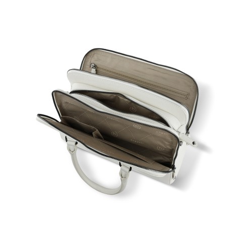 Сумка женская BUGATTI ЭЛЬЗА | ELSA, белая, воловья кожа/полиэстер, 32х13х22 см