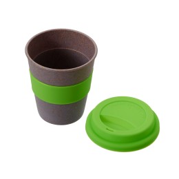 Стакан с силиконовой крышкой "Cafe", зеленое яблоко