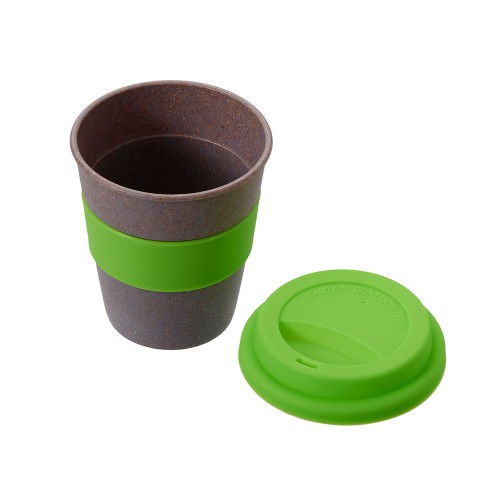 Стакан с силиконовой крышкой "Cafe", зеленое яблоко