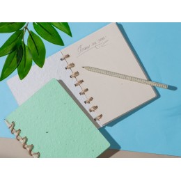 Живой блокнот с семенами цветов, А6, зеленое яблоко