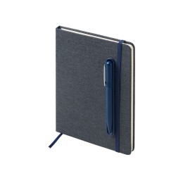 Набор блокнот А5 с магнитным держателем для ручки и подставкой для телефона и металлической шариковой ручкой "NotaBene", темно-синий