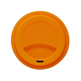 Стакан с силиконовой крышкой "Cafe", оранжевый
