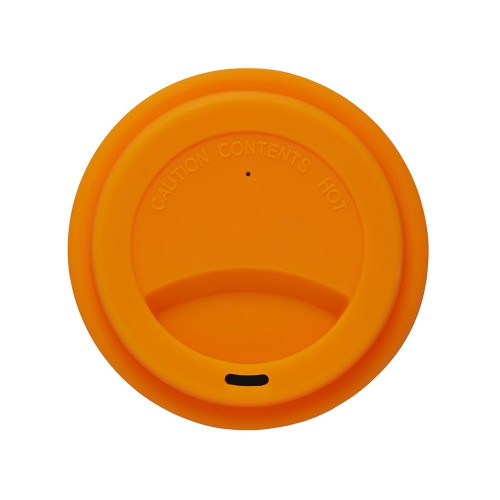 Стакан с силиконовой крышкой "Cafe", оранжевый