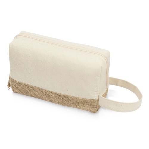 Косметичка "Jute" с ручкой из хлопка и джута, натуральный