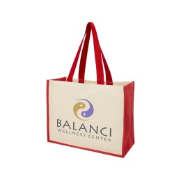 Сумка-тоут Varai для покупок из холщового хлопка и джута (плотность 320 г/м2), красный