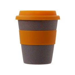 Стакан с силиконовой крышкой "Cafe", оранжевый