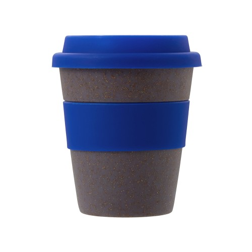 Стакан с силиконовой крышкой "Cafe", темно-синий