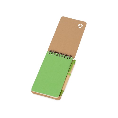 Набор канцелярский с блокнотом и ручкой "Masai", 70 л. нелинованных, зеленое яблоко