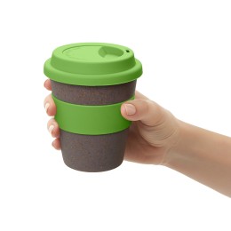 Стакан с силиконовой крышкой "Cafe", зеленое яблоко