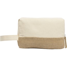 Косметичка "Jute" с ручкой из хлопка и джута, натуральный