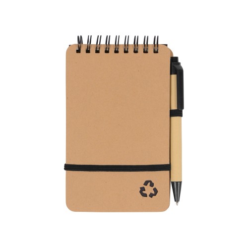 Набор канцелярский с блокнотом и ручкой "Masai", 70 л. нелинованных, черный