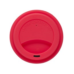 Стакан с силиконовой крышкой "Cafe", розовый