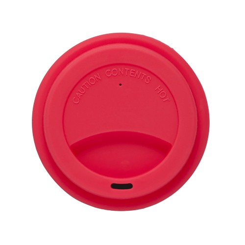 Стакан с силиконовой крышкой "Cafe", розовый