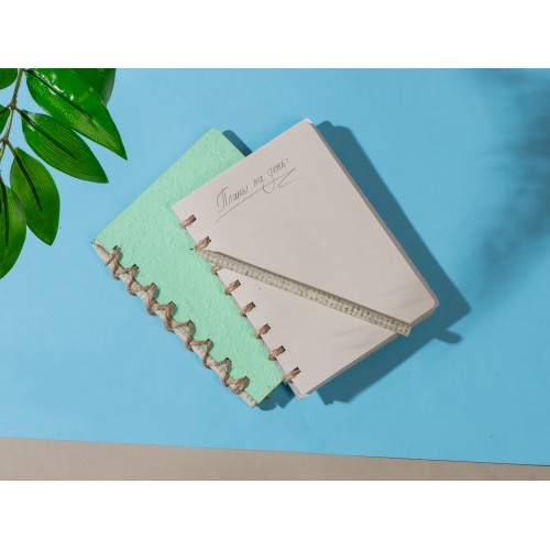 Живой блокнот с семенами цветов, А6, зеленое яблоко