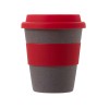 Стакан с силиконовой крышкой "Cafe", красный