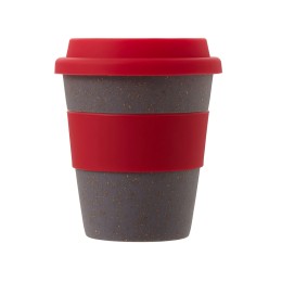 Стакан с силиконовой крышкой "Cafe", красный