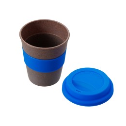 Стакан с силиконовой крышкой "Cafe", синий