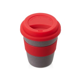 Стакан с силиконовой крышкой "Cafe", красный