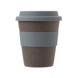 Стакан с силиконовой крышкой "Cafe", серый