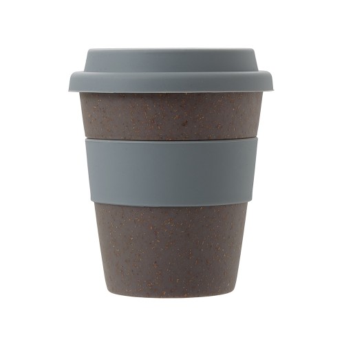 Стакан с силиконовой крышкой "Cafe", серый
