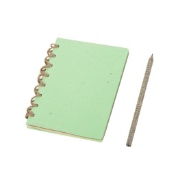 Живой блокнот с семенами цветов, А6, зеленое яблоко