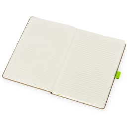 Блокнот "Sevilia Hard", твердая обложка из крафта A5, 80 листов, крафтовый/зеленое яблоко