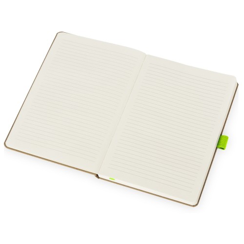 Блокнот "Sevilia Hard", твердая обложка из крафта A5, 80 листов, крафтовый/зеленое яблоко