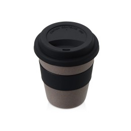 Стакан с силиконовой крышкой "Cafe", черный