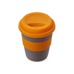 Стакан с силиконовой крышкой "Cafe", оранжевый