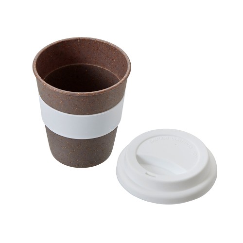 Стакан с силиконовой крышкой "Cafe", белый